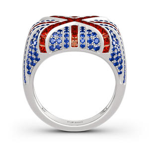 Jeulia Sterling <b>Silver</b> British Flag Fashion <b>Ring</b>-Best Memories - Product Image 2