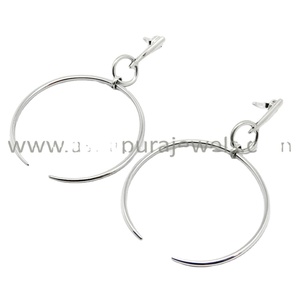 Boucles d'oreilles demi-rondes en argent sterling pour femme Shri Ashapura Jewels, cadeau romantique de luxe pour les occasions festives - Product Image 1