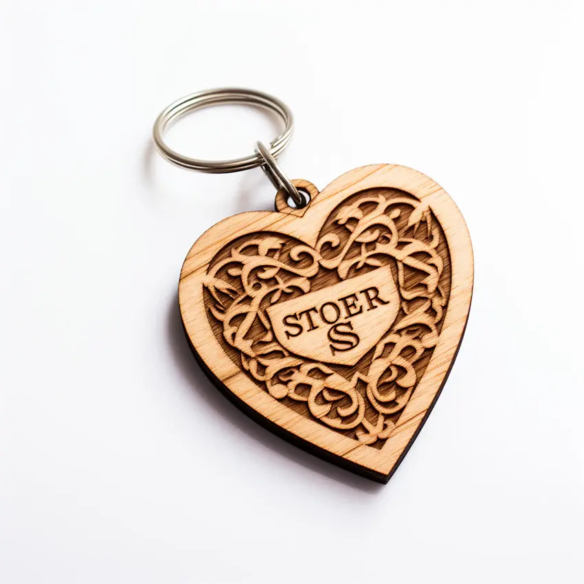 Conception personnalisée uniquement porte-clés en bois pour la Saint-Valentin décoration cadeau ornement