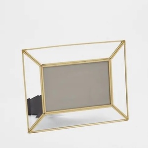 Ameublement personnalité décoration créative Texture verre cadre Photo en métal Design populaire support de Photo de table de mariage - Product Image 5