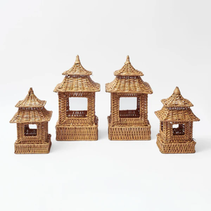 Fabricación y venta al por mayor de lámparas de farol Pagoda de ratán natural decoración del hogar mayoristas de decoración del hogar de lujo de Vietnam - Product Image 2