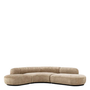 Sofá Chesterfield en Forma de L Bjrn, Color Arena, Modelo Lyssa, Convertible y Extensible, Muebles para Sala de Estar - Product Image 3