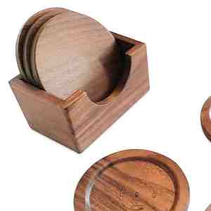 Top vente à bas prix fabriqué à la main sous-verre siège noyer manguier bois fabricant et exportateur de l'inde avec une qualité supérieure - Product Image 3