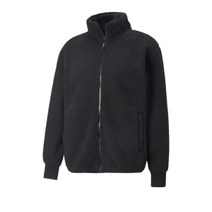Vente en gros Veste polaire fermeture éclair chaude d'hiver pour hommes brodés Manteau polaire Sherpa avec logo personnalisé pour hommes Veste polaire vierge à col montant - Product Image 5
