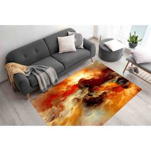 Tapis nuage abstrait : Couleurs d'automne, Décoration moderne style ferme, Tapis en chenille - Product Image 3