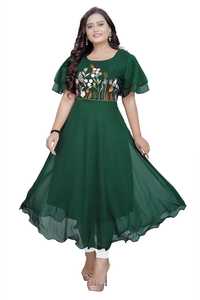 Vestido LARGO DE Georgette bordado pesado confeccionado para niñas indias al mejor precio, nueva tendencia, ropa de fiesta de festival de Surat - Product Image 2