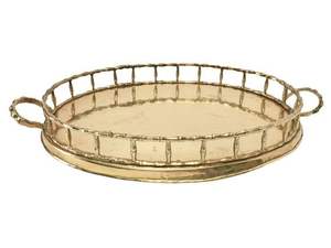 Bandeja de Servicio de Latón Antiguo de Tendencia, Hecha a Mano con Diseño Vintage, Elegante para el Hogar, Comedor, Metal de Primera Calidad - Product Image 4