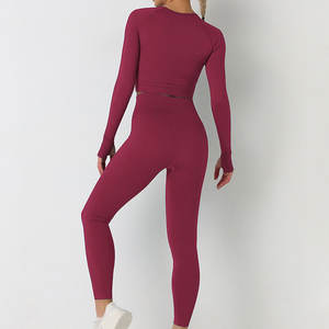 Meilleure vente ensemble de yoga en spandex 2 pièces de couleur personnalisée ensemble de yoga en spandex 2 pièces de marque de distributeur personnalisé - Product Image 2