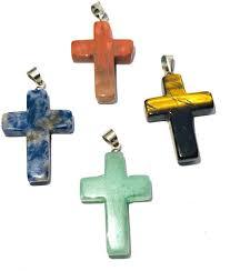 Améthyste Oeil de Tigre Quartz Pierre Naturelle en Forme de Croix Chrétienne Pendentifs Collier Cordon de Cire Pierre Semi-Précieuse Cadeau - Product Image 4