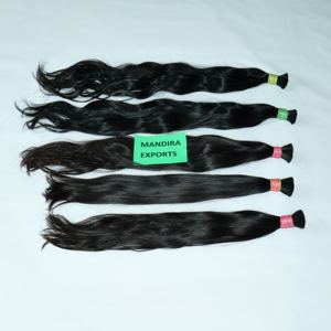 Extensions de cheveux humains vietnamiens vierges purs couleur noire temple en vrac aucun traitement chimique Type de cheveux indiens de style droit - Product Image 5