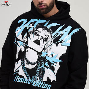 เสื้อฮู้ดแฟชั่นแบบสวมหัวสำหรับผู้ชายโอเวอร์ไซส์ดีไซน์แบบกำหนดเอง - Product Image 5