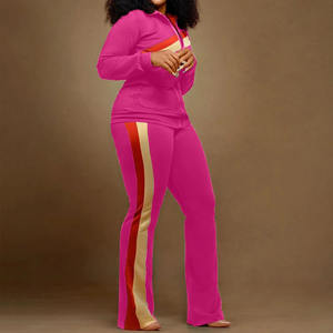 Pantalones deportivos de dos piezas a la moda para mujer, chándales formales de peso pesado con bolsillo para otoño, ropa deportiva transpirable - Product Image 2