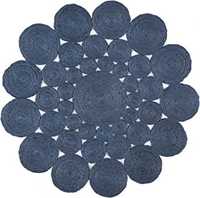 Design pour votre salon, tapis en chanvre et 4x4, tapis rond antidérapant de couleur marron pur