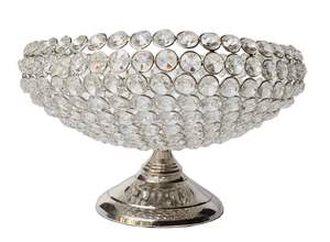 Cuenco de flores de mesa de plata con cuentas de cristal de lujo con Base de Metal boda evento Hogar y decoración de boda centros de mesa - Product Image 3