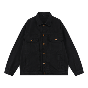 Veste décontractée en jean boutonnée pour homme, coupe ajustée, idéale pour l'automne - Product Image 1