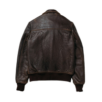 Chaqueta de Piloto Estilo A-2 Personalizada para Mujer, Cuero de Cordero Marrón, Estilo Bomber Vintage, Dobladillo de Punto Acanalado, Personalizable