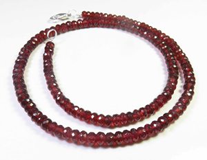 Haute qualité Mozambique rouge grenat africain pierre précieuse naturelle Rondelle coupe perles à facettes collier 5-5.5mm 18 "brin - Product Image 6