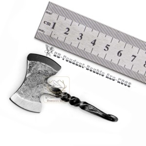 Accesorios Medievales DD-Pendant-Axe-K904, Colgante de Martillo de Thor Forjado a Mano en Acero al Carbono de Damasco - Product Image 4