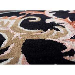 Tapis en laine et viscose tufté à la main Kora Grey Black Tra-14630, motif médaillon classique, technique de tissage plat, style classique pour usage domestique - Product Image 3