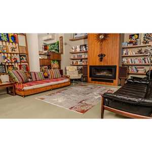 Alfombra Moderna Beige Netline Home Depot MD008 80x150cm, Fibras Sintéticas Duraderas, No Deshilachan, Fácil de Limpiar, para Dormitorio o Estudio - Product Image 1