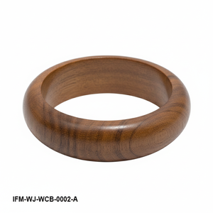 Bracelet en bois courbé moderne, grain naturel poli foncé, bijou de mode durable - Product Image 5