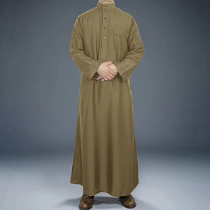 Alta calidad hombres Jubbah venta al por mayor Jubba Thobe conjunto hombres musulmán árabe vestido ropa islámica - Product Image 6