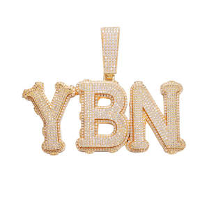 Pendentif Cœur Personnalisé Sertie de Pierres, Chaîne Hip Hop, Bijoux en Argent Plaqué Rhodium - Product Image 3