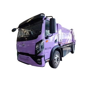 Camión Compactador de Basura Eléctrico de 12 Toneladas 4x2, Vehículo de Recolección de Residuos de Nueva Energía Color Morado para Saneamiento Municipal - Product Image 1