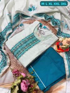 ผ้าไหมมัสลินสีแฟนซีนักออกแบบสไตล์โมเดิร์นคุณภาพเยี่ยมพร้อมพิมพ์และทำงานด้วยมือกางเกง kurti และ dupatta - Product Image 4