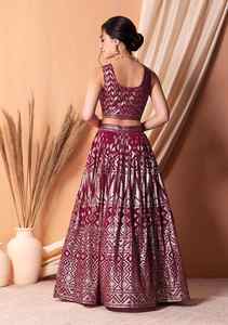 Designer Party Wear Lehenga Choli With <b>Sequins</b> & Thread Embroidery Work - Product Image 3
