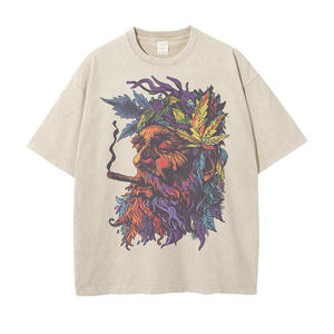 Venta al por mayor de alta calidad para hombre ácido lavado camiseta ropa de calle de gran tamaño hip hop camisetas de algodón 100% personalizado gráfico vintage camisetas - Product Image 6