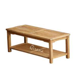 Meilleure qualité Table basse en teck de forme rectangulaire élégante Table basse naturelle et durable avec support de rangement pour jardin extérieur - Product Image 5