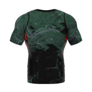 Bonne qualité Gym Fitness course Compression chemises demi manches Spandex Polyester BJJ éruptions cutanées avec conception de sublimation - Product Image 2