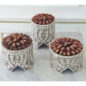 Plateau de service au chocolat en nacre noire de qualité supérieure Plateau de service à biscuits vintage pour accessoires du Ramadan - Product Image 3