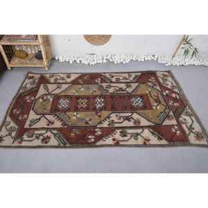KayraHome Tapis Kilim Vintage Écologique Rouge Jaune 3.6 'X 6.1' Motif Patchwork Géométrique Laine Latex Entrée Couloir 9x12 - Product Image 3