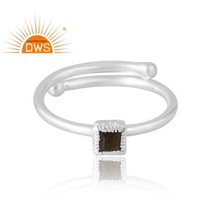 Último diseño 925 plata esterlina oro Natural brillo obsidiana anillo de piedras preciosas diseño personalizado joyería para mujer regalo para ella - Product Image 3