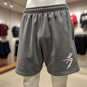 2025 <b>Men</b> <b>Short</b> Cotton <b>Fleece</b> Custom Design / Hot Selling Breathable <b>Shorts</b> for Beach Elastic mid waist | Custom Logo - Product Image 3