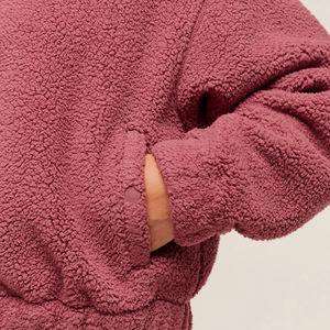 OEM Manufacturer's Hot Selling <b>Men's</b> <b>Pink</b> Sherpa Jacket Regular Fit Zipper <b>Hoodie</b> Thick Warm 100% Cotton Solid Autumn Vintage - Product Image 4