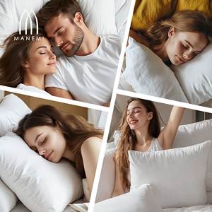 Oreiller 100% polyester à motif uni, ultra doux, pour une expérience de sommeil confortable, avec housse en tissu lavé et peigné - Product Image 6