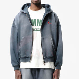 เสื้อฮู้ดซิปผ้าฝ้ายดีไซน์ใหม่คุณภาพพรีเมียม ลายพิมพ์เรียบแบบกำหนดเอง สำหรับฤดูหนาวปี 2026 - Product Image 2