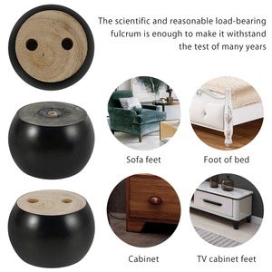 Patas de sofá de madera redondeadas de alta calidad, pies de sofá de madera maciza con tornillos, gabinete de Silla, pies de mesa, proveedor de Vietnam - Product Image 5