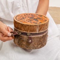 Nouvel Organisateur de Bijoux de Voyage Portable en Cuir Véritable de Luxe pour Femme, Style Cowgirl, avec Logo Personnalisé, Accessoires en Cuir de Vachette, Idéal comme Cadeau