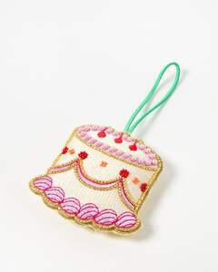 Llavero y Anillo de Llavero con Diseño de Conejo, Bordado con Cuentas de Colores Dorado y Verde, Accesorios para Bolsos, de la India - Product Image 4