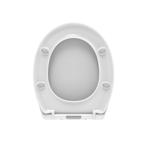 Couvre-siège de toilette universel en duroplast blanc brillant à fermeture douce - Product Image 2