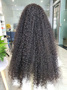 Perruques en cheveux humains naturels vietnamiens 100% bouclés birmans avec dentelle frontale HD double extensions dessinées dans un style birman - Product Image 4