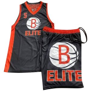 Factory Outlet Conjunto de baloncesto personalizado 100% Poliéster Reversible Traje Transpirable Impreso Technics Uso de verano Uniforme de baloncesto - Product Image 1