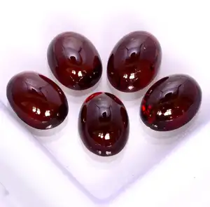 Natural Red Garnet Cabochon Shape Oval Shape Plain Gemstone Dark Gemstone make Women And Men Jewelry For Her And Him