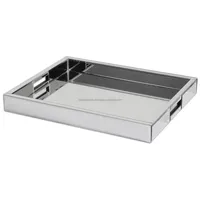 Plateau de service de luxe en bambou et métal, finition dorée effet miroir, décoratif, sûr, plaqué, étanche, moderne, pour occasions de mariage Zahid