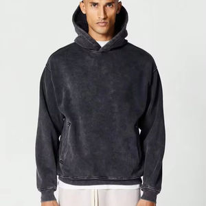 Sweat à capuche homme délavé à l'acide surdimensionné Vintage basique pull ample sweat unisexe Streetwear Hip Hop hauts sweats à capuche - Product Image 1