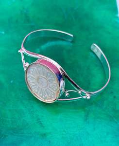 Pulsera hecha a mano de nácar de Plata de Ley 925, hermosa pulsera para mujer. - Product Image 5